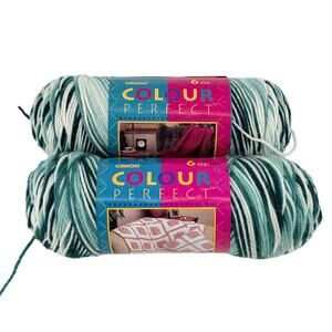 Caron Colour Perfect Yarn Pine Ombre 7798 Worsted 6 oz Lot of 2 Vintage
